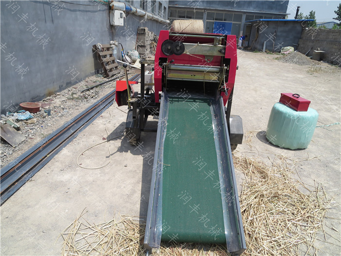 农副产品饲料打包机 羊胡子草自动打捆包膜机